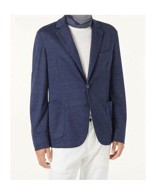 Loro Piana Blue Two-Button Patch-Pocket Jacket for men