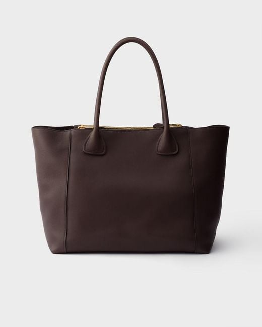 Prada Brown Large Leather Tote Bag