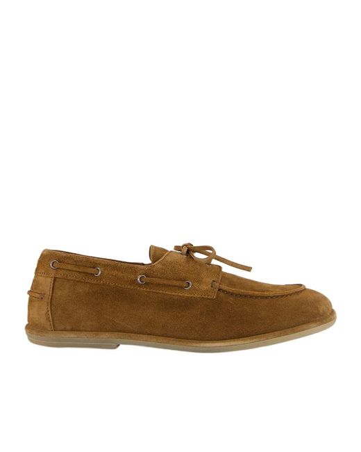 Officine Creative Brown Love 001 Suede Boat Shoes for men