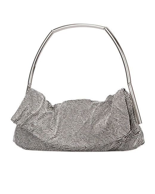 Benedetta Bruzziches Gray Embellished Top Handle Bag