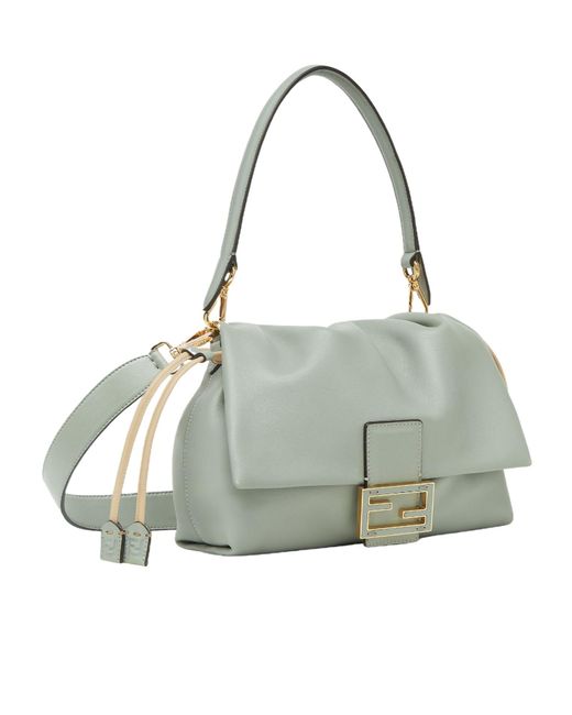 Fendi Gray Mamma Baguette Medium Shoulder Bag