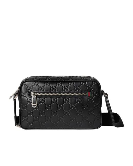 Gucci Black Gg Emblem Small Crossbody Bag for men