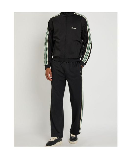Represent Black Taped Logo-Embroidered Jersey Track Jacket for men