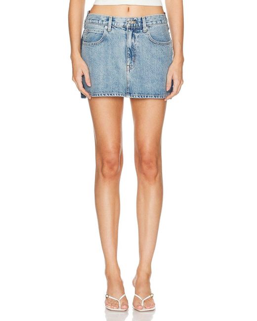 SLVRLAKE Denim Blue Denim Mini Skirt With Belt Loop