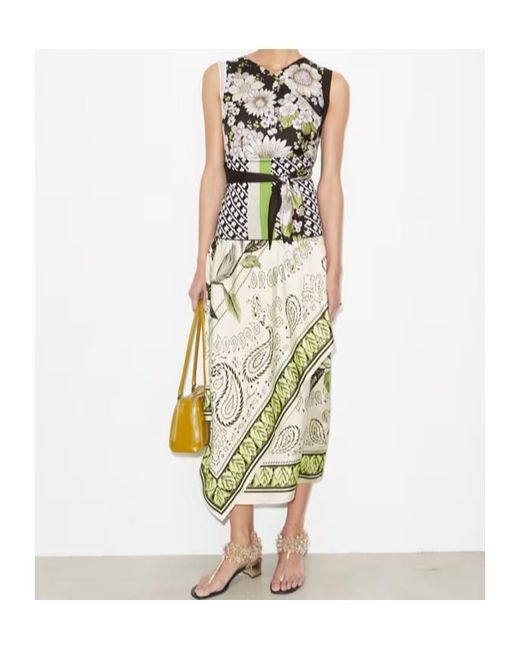 Tory Burch White Scarf Print Wrap Skirt