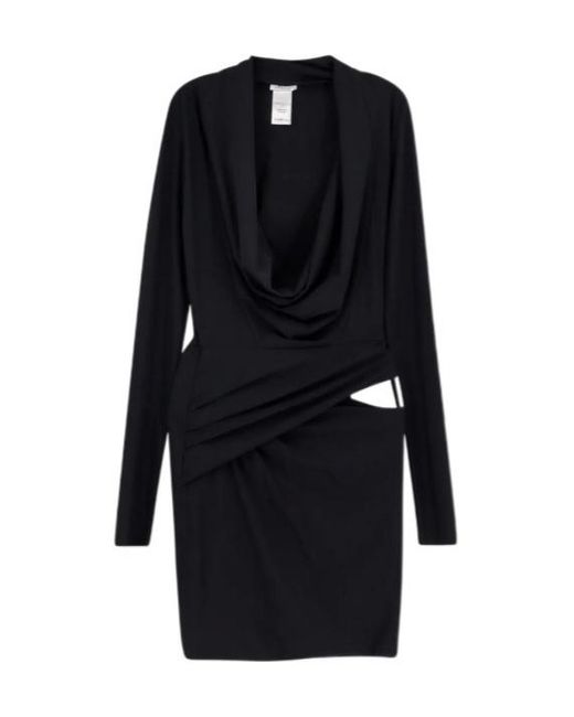 Amazuìn Black Off-Shoulder Long-Sleeve Mini Dress