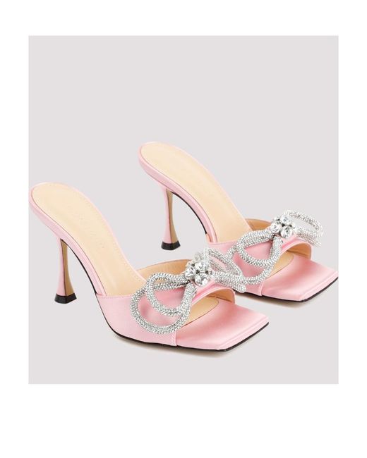 Mach & Mach Pink Double Bow 95Mm Mules