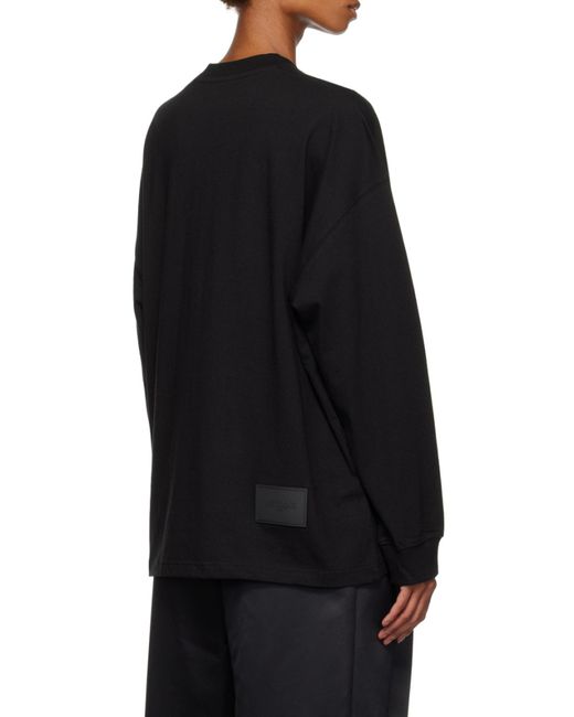 we11done Black Logo-Print Cotton Sweatshirt for men