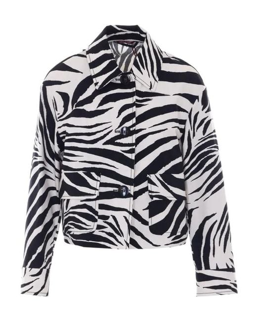 Max Mara White Studio Carabo Zebra Printed Jacket