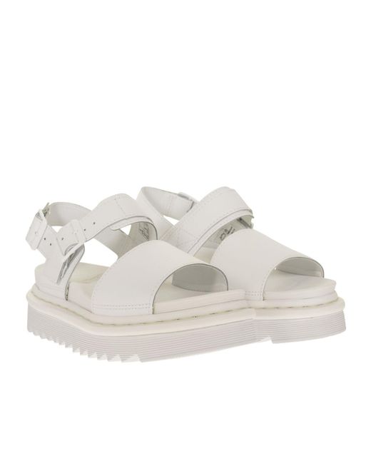 Dr. Martens White Open-Toed Round Head Sandals