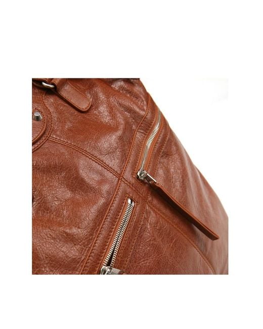 Balenciaga Brown Zipper Shoulder Bag for men