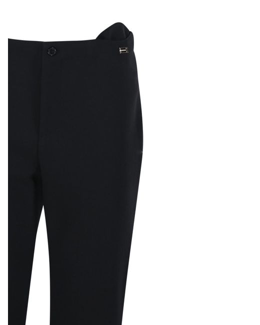 Victoria Beckham Tab Detail Cropped Trouser in Black | Lyst