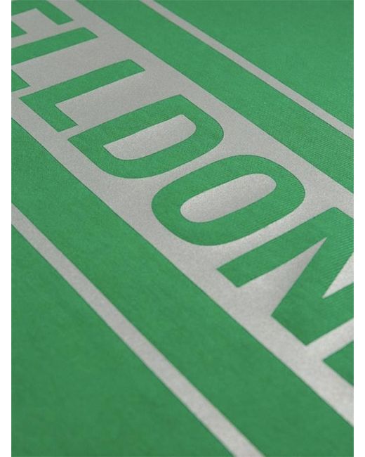 we11done Green Printed Logo Sports Sweater for men