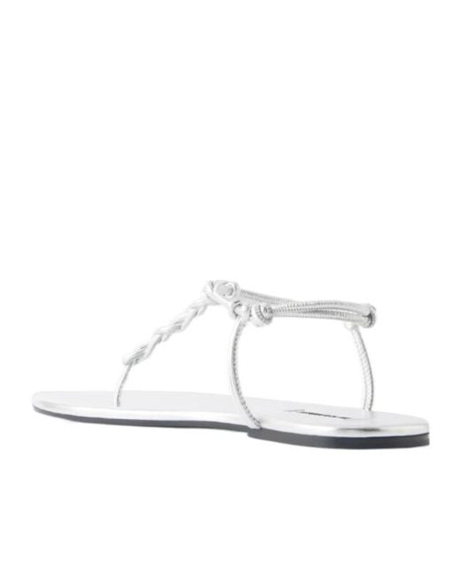 Jil Sander White Flip-Flop Flat Sandals