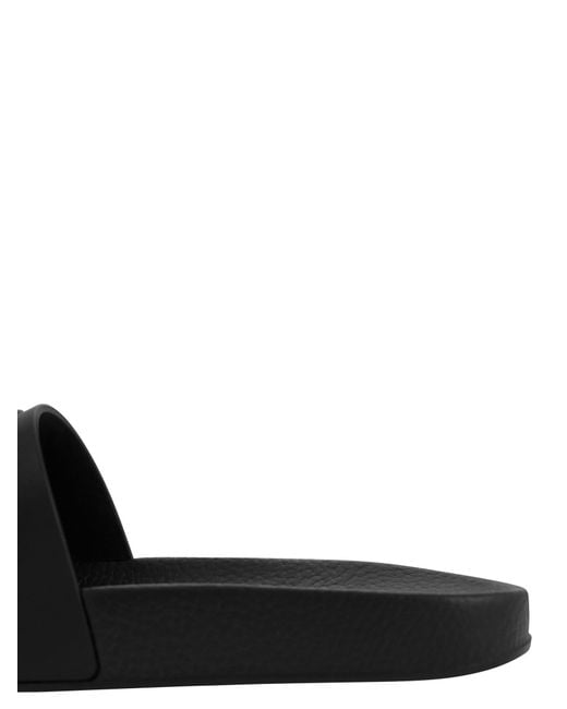 Moncler Black Basile Sliders for men