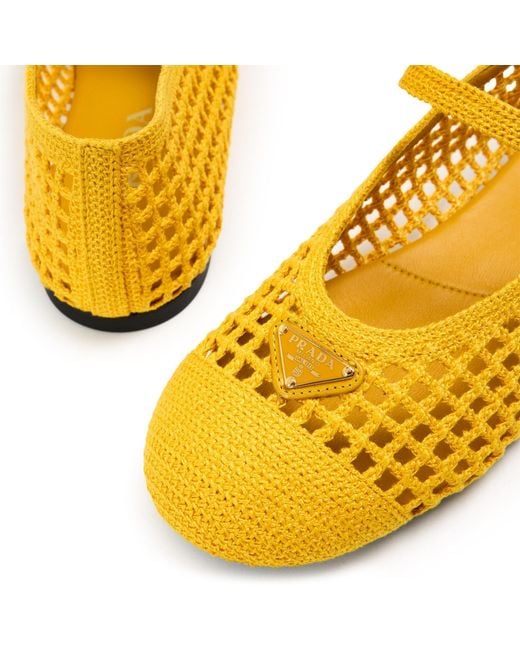Prada Yellow Casual Flat Shoes