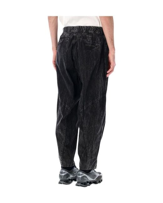 And Wander Black Textured Relaxed-Fit Pants for men