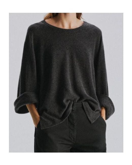 The Row Gray Pever Long-Sleeve Crew Neck Shirt