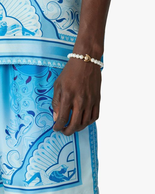 Casablanca Metallic Lotus Pearl Bracelet for men