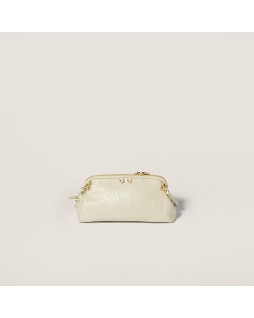 Miu Miu Natural Caprice Ayers Leather Clutch