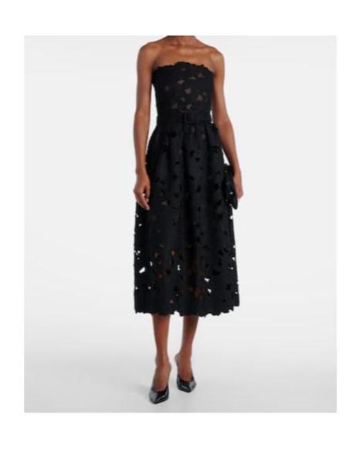 Oscar de la Renta Black Lace Bustier Dress