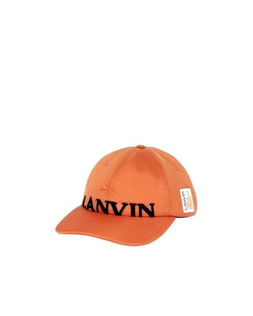 Lanvin Orange Embroidered-Logo Baseball Cap for men