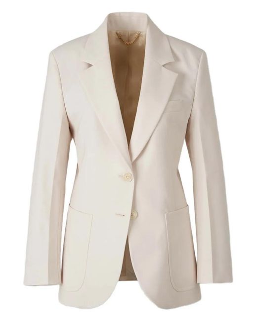 Victoria Beckham White Patch Pocket Blazer