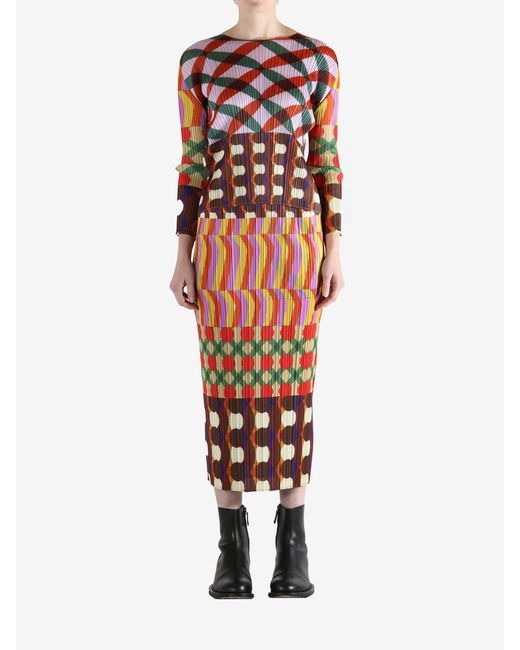 Pleats Please Issey Miyake Red Pleats Please Issey Miyake Harmony Shirt