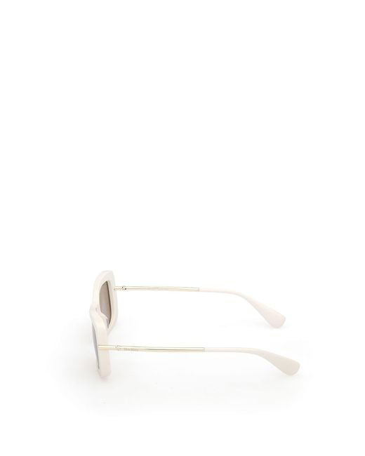 Max Mara White Rectangular Frame Sunglasses