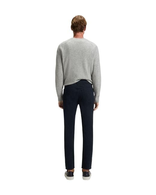 Boss Blue Solid Color Casual Pants for men