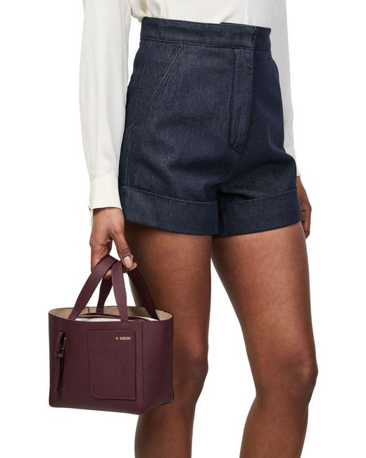 Valextra Purple Small Bucket Bag
