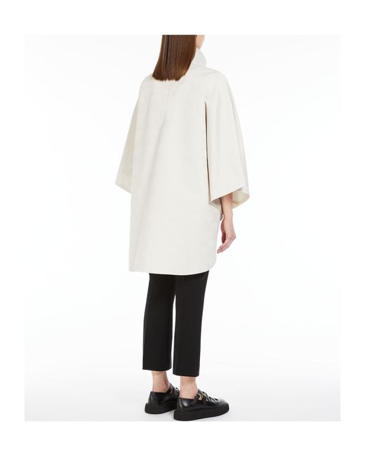 Max Mara White Monogrammed Button-Up Coat