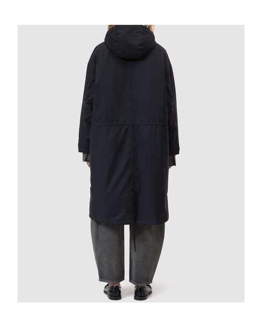 Closed Blue Hooded Parka
