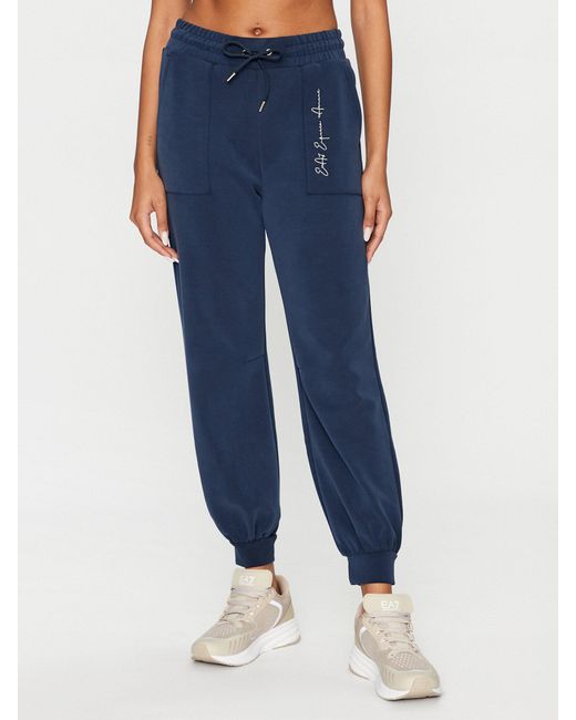 EA7 Black Elastic Waist Sweatpants