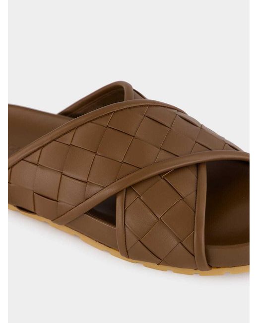 Bottega Veneta Brown Cross-Over Sandals for men