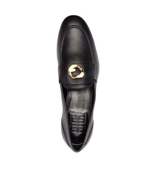 Givenchy Black G Chain Leather Loafers