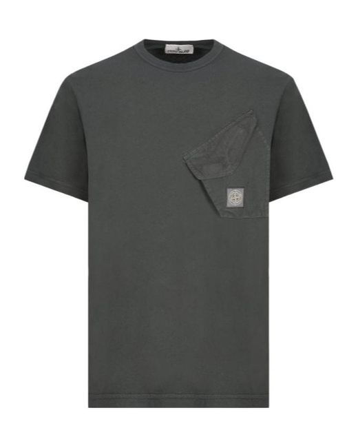 Stone Island Gray Crew-Neck T-Shirt for men