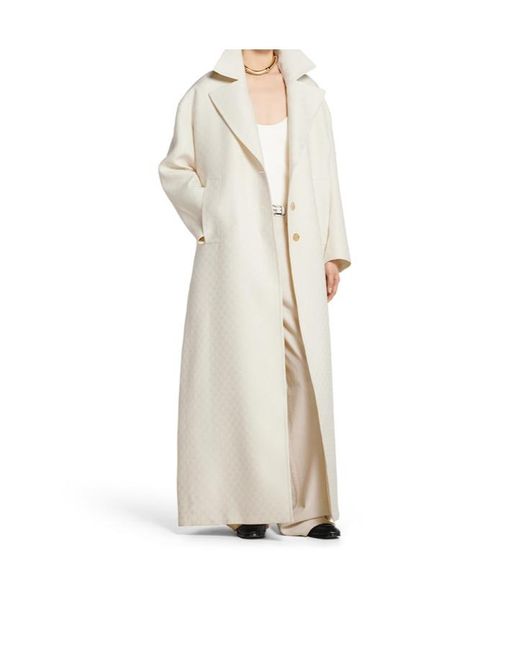 Gucci White Gg Crêpe Single-Breasted Coat