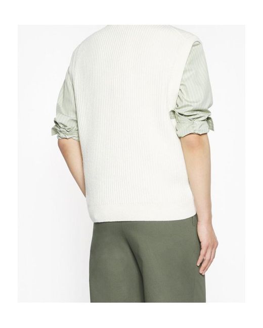 Maison Kitsuné White Maison Kitsun Fox Head Ribbed Vest for men