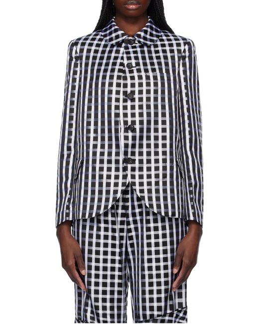 Comme des Garçons Blue Lapel Long-Sleeved Suit Jacket