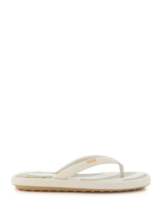 Tod's White Logo Sandals