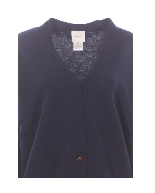 Alysi Blue Cashmere V-Neck Cardigan