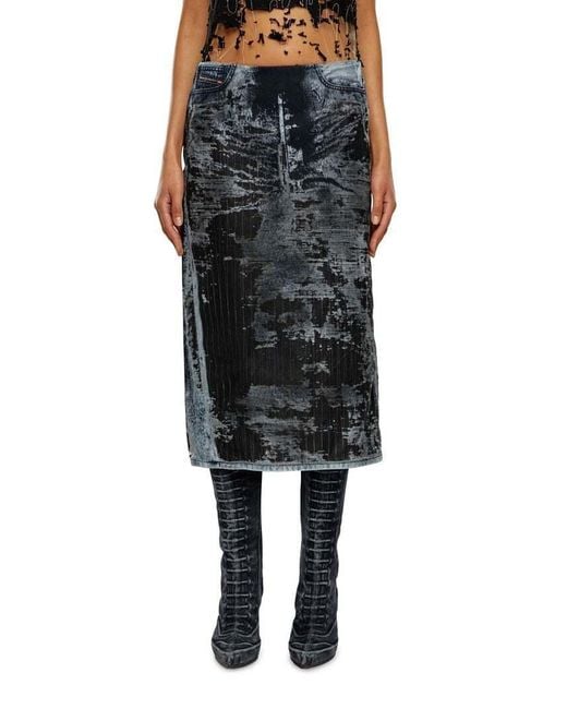 DIESEL Gray De-Pra-Fse1 Midi Skirt