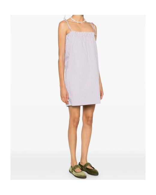 A.P.C. Purple Gingham Tie-Strap Dress