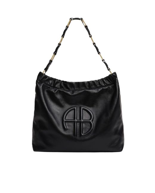 Anine Bing Black Kate Leather Shoulder Bag