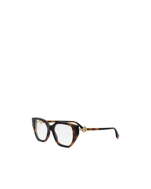 Fendi White Eyewear Geometric Frame Glasses