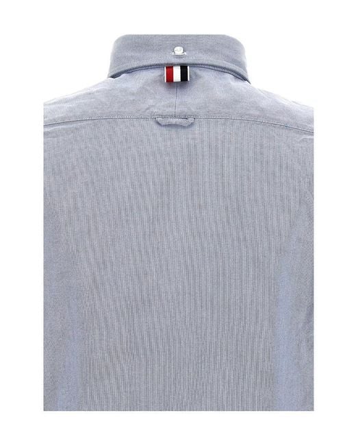 Thom Browne Blue Oxford Shirt for men
