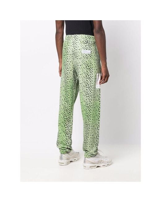 Heron Preston Green Printed Sweatpants for men