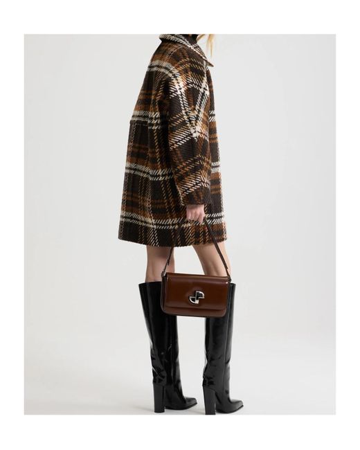 Patou Multicolor Checked Wool Coat