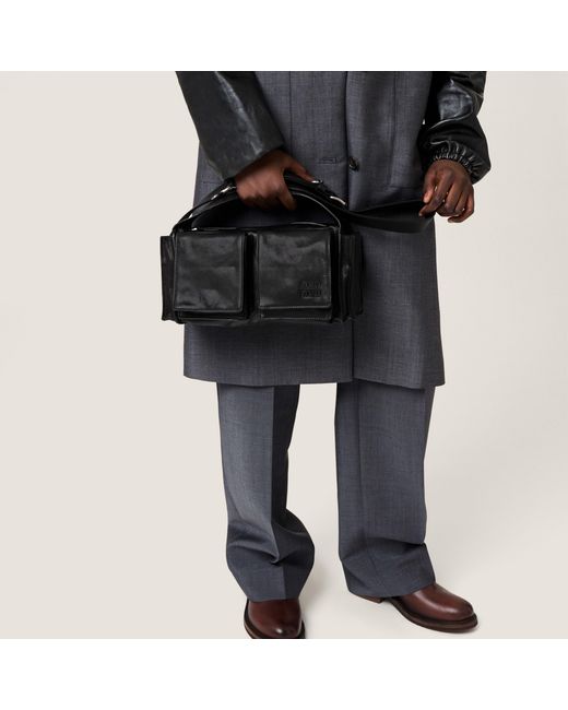 Miu Miu Black Utilitaire Nappa Leather Shoulder Bag